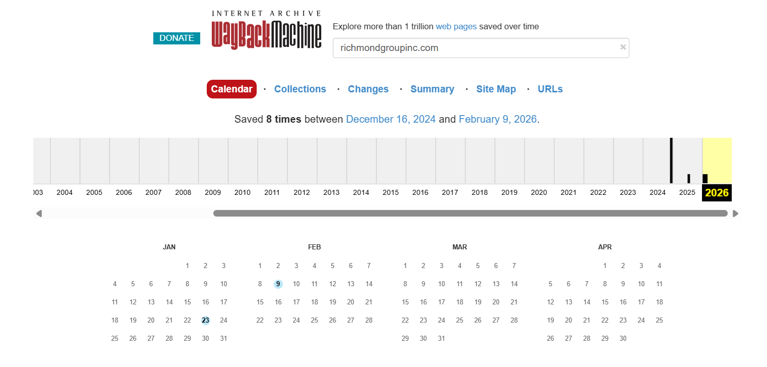 The discrepancy between the legend of its many years of experience and the actual lifespan of the website.